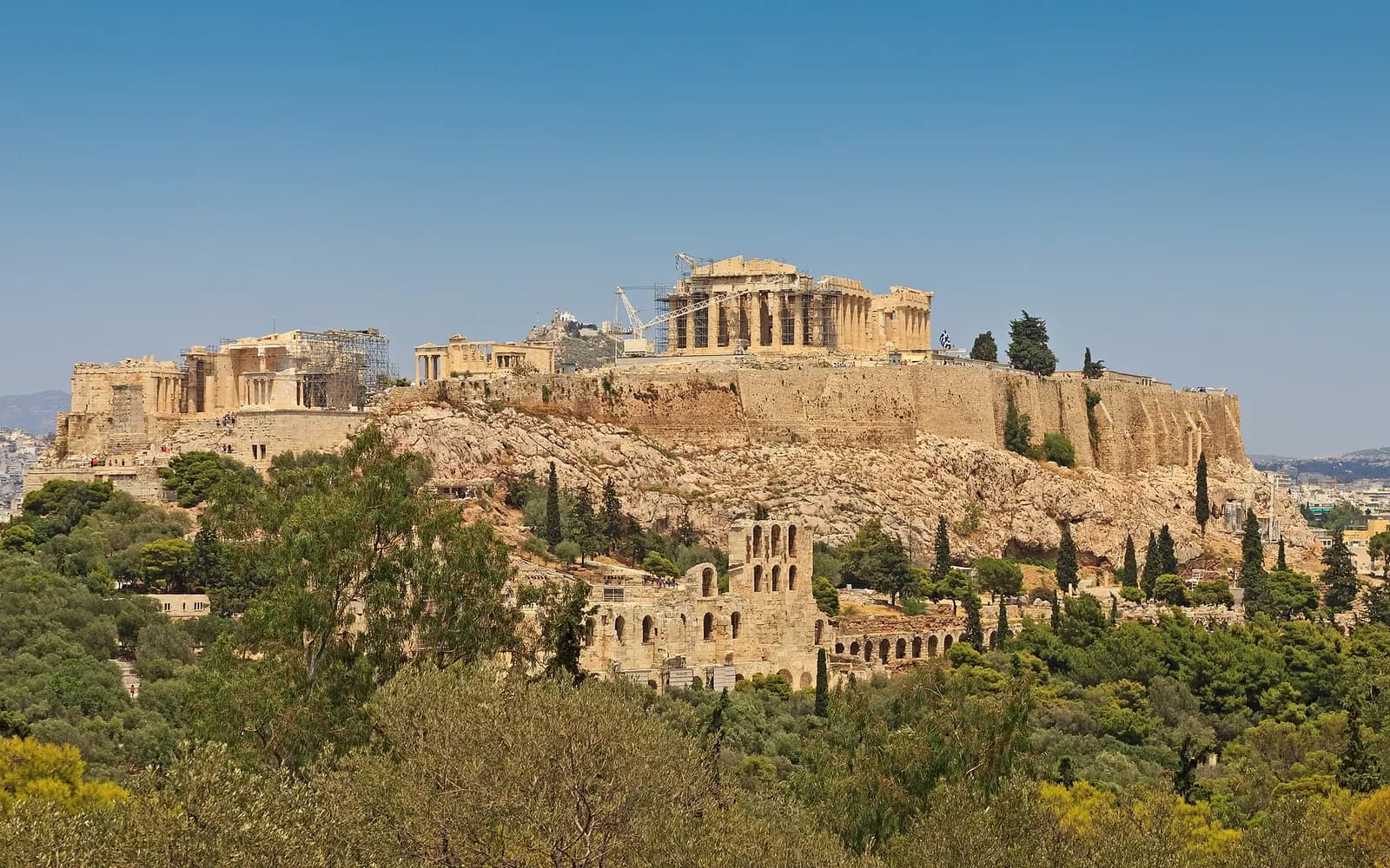 Die Akropolis vom Philopappos-Hügel aus gesehen